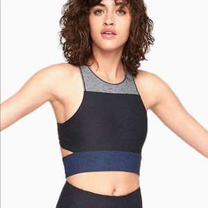NWOT Outdoor Voices | Slashback Crop in Tri-color blue/grey | Size Small